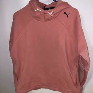 PUMA evostripe Moto pink thumb holes hoodie